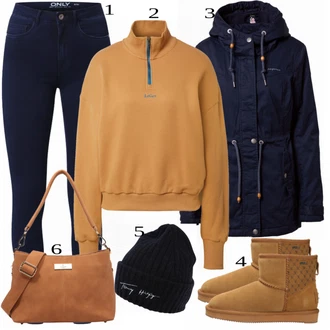 Outfit sa Crna Šešir Tommy Hilfiger "Tvoj otmjeni outfit"