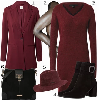 Outfit s Červená/Černá Šaty VERO MODA "Trendy Business Outfit"