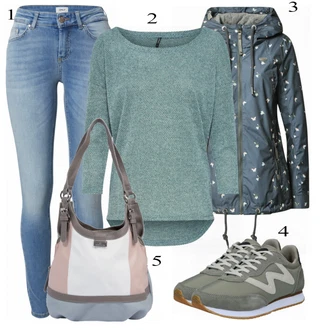 Outfit s Šedá Teniska WODEN "In Trendy Podzimní Outfit"