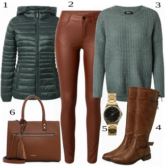 Outfit s Červená Zimní bota/Kozačka po Kolena/Chelsea Boty/Kožená Kozačka nad Koleno/Klasická Kozačka Mustang "In Trendy Podzimní Outfit"