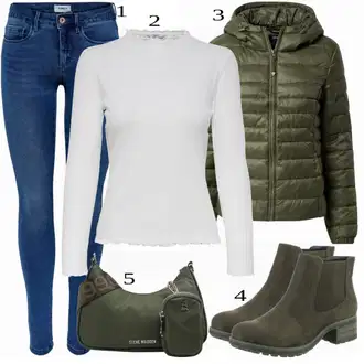 Outfit sa Crna/Zeleno Traper Jakna Only "Tvoj otmjeni outfit"