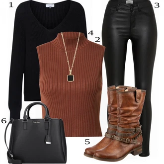 Outfit s Černá Taška Přes Rameno Calvin Klein "Podzimní Look"