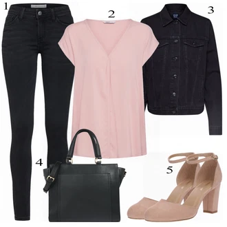 Outfit s Černá/Tmavě zelená Páska s Kapsou/Pouzdro/Collier About You "Trendy Vzhled"