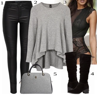 Outfit s Černá/Modrá/Fialová Krajkový Body/Tvarující tělo/Bodystockings/Síťovaný body/Krajkový set spodního prádla/Korselet/Průhledný body Lascana "Zimní styl"