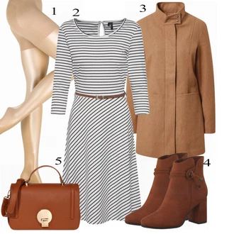 Outfity na zimu s Šedá Šaty s výstřihem/Šaty Móda Pro Plnoštíhlou/Šaty s Páskem/Košilové šaty VERO MODA "Pěkný podzimní vzhled"