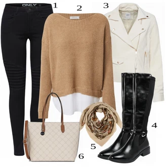 Outfit s ?erná Kalhoty/Midi Kabát/Vest Dlouhý svetr Only "In Trendy Podzimní Outfit"