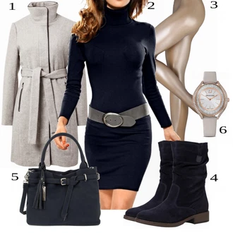 Outfit s Vícebarevný Šaty Heine "Pěkný podzimní Outfit"