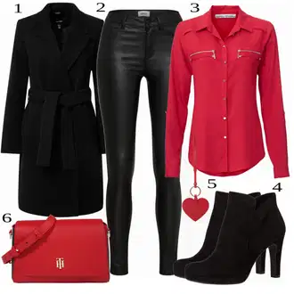 Outfit sa Crvena Bluza Heine "Tvoj otmjeni outfit"