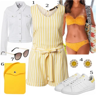Outfit s Žlutá Bikinové plavky s vycpávkami/Push-up bikini/S Kosticemi/Bandeau Bikin/Bikin/Bandeau vršek bikin/Vintage Bikiny/Balconette-bikini Buffalo "Dovolenkový Outfit"