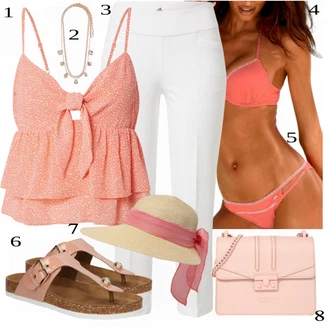 Outfit s Červená/Oranžová/Růžová Bikini Push-up vršek bikin/Plavka/Bikiny - Spodní Díl/Balconette/Tankin Push-up/Balconette-Bikini/Bikinový vršek s kosticí/Bikiny s volánky/Kožené pásky pro muže/Nezařazené SUNSEEKER, Oranžová/Růžová Bikini Bikiny - Spodní Díl/Balconette-Bikini/Tankiny bandeau/Bikinový kraťas/Spodní díl bikin/Bandeau Bikin/Balconette/Bikiny hotpant/Bandeau vršek bikin/Provázkové Bikini SUNSEEKER "Lehký outfit"