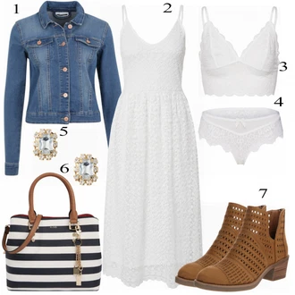 Outfit s Bílá Kalhotky/Zvonová Kalhoty HUNKEMÖLLER "VILA šaty"