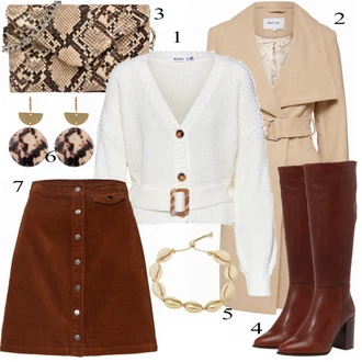 Krátká Outfit s Sukně Vila "VILA Rock rostbraun"