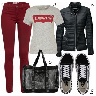 Outfit s Šedá Teniska Vans "Vans"