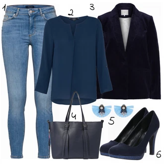 Outfit s Modrá Bota Na Podpatku About You "Vero Moda"