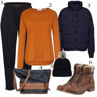 Outfit s Červená Kozačka Tom Tailor "Vero Moda Kalhoty"