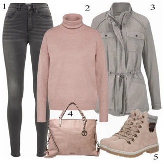 Outfit s Kozačka Rieker "VeroModaPink"