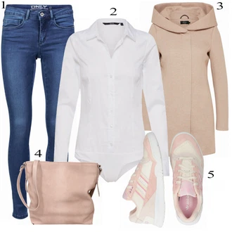 Katoen Bavlna Outfit s Halenka & Tunika/Dlouhý Zimní Kabát/Tělo/Dlouhé Kardigany/Zvonová Kalhoty/Dlouhá tylová sukně VERO MODA "Vero Moda Košile"