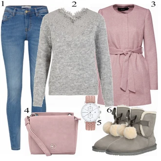 Outfity na zimu s Pletený Od?v VERO MODA "Vero Moda Svetr ze sí?ovaného materiálu"