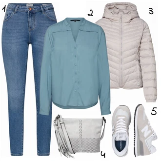 Outfit s Šedá Teniska New Balance "Vero Moda Styl"