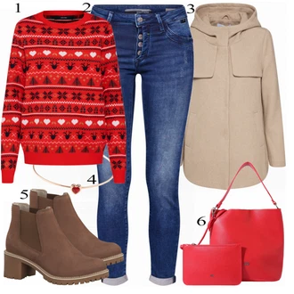 Outfit s Zelená Bota Tamaris "Vero Moda pulovr"