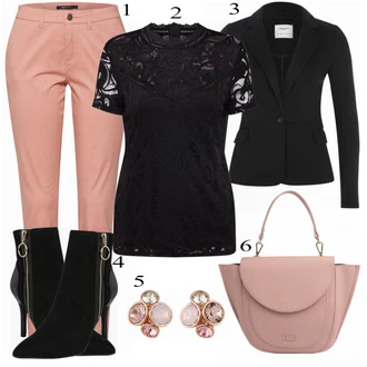 Outfity pro práci s Růžová/Oranžová/Červená Mrkvová Kalhoty/Chinos/Úzká Kalhoty/Kalhoty se Štěrbinou/Jeggings/Skinny Kalhoty Only "Vila Košile"