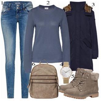 Outfit s Kozačka Tom Tailor "Vila pulovr"