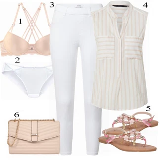 Outfit s Bé?ová Sandály Buffalo "Le?érní Outfit"