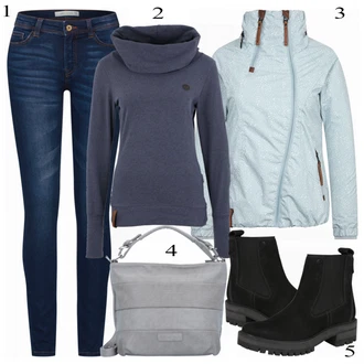 Outfit s Černá Kozačka Timberland "Teplý"