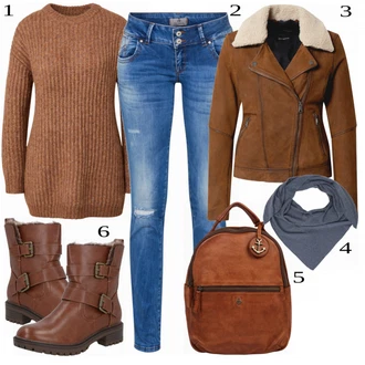 Outfit s Červená Kabát/Podzimní bunda Oakwood "Zimní Outfit"