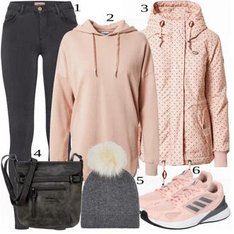 outfit mit Roza/Bež/Modra Kapucar Urban Classics "1"