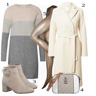outfit mit Bela Plašč "Zimska oblačila"