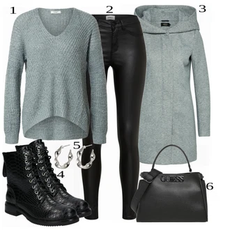 outfit mit Siva Plašč Only "Zimska oblačila"