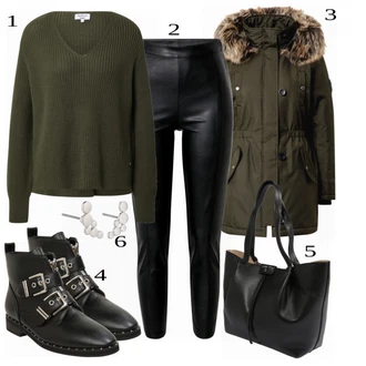 outfit mit Črna/Modra Gina Tricot "Zimska outfit"