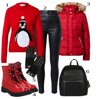 Zimske Outfiti mit Modra/Črna Rokavica river island "Zimska oblačila"