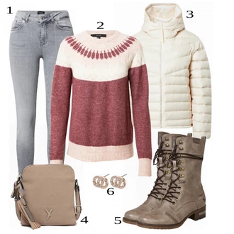 outfit mit Bela/Siva Nike Sportswear "Zimska oblačila"