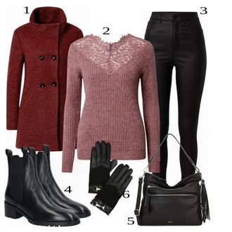 Zimske Outfiti mit Modra/Črna Rokavica river island "Zimska oblačila"