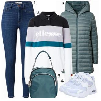 outfit mit Modra Kavbojke Gina Tricot "Zimska outfit"