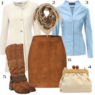 Párty Outfit s Hnědá/Tmavě hnědá Krátká Sukně/Sukně z umělé kůže/Manšestrová sukně/Kožená Sukně Kožená Minisukně/70tá Léta Minisukně/Kožená Sukně VERO MODA "Zimní Nálada"Look: Bar, Karneval, Koncert, Festival, Matriční úřad, Párty