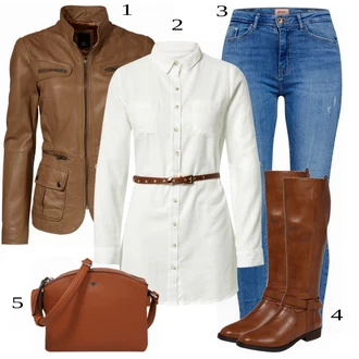 Outfit s Šedá/Béžová Halenka/Tunika/Dlouhý Svetr/Dlouhé Kardigany/Dlouhý Zimní Kabát/Dlouhá tylová sukně Hailys "Zimní styl"