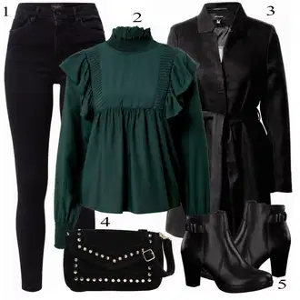 outfit mit Modra/Črna Škorenj Tamaris "Tvoj zimska outfit"