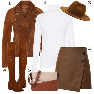 Outfit s Hnědá Kozačka Steve Madden "Zimní styl"