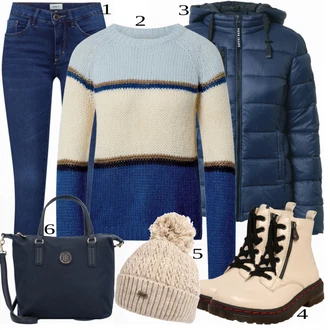 outfit mit Bež Škorenj Rieker "Zimska outfit"
