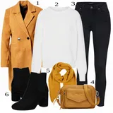 Černé a Zlaté Uvolněné Džíny Outfity image