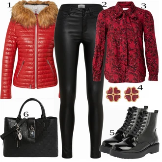 Outfit sa Crvena Kožna Jakna Oakwood "Tvoj otmjeni outfit"