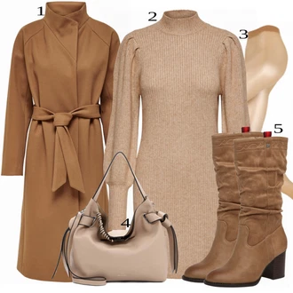 Zimske Outfiti mit Bež Obleka Only "1"