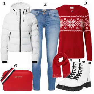 Outfit s Modrá Bota Kozačka Bullboxer "Zimní Ležérní Outfit"