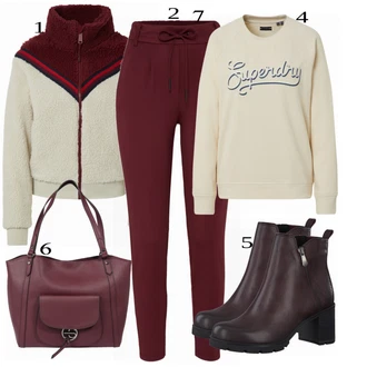 Outfit s Tmavě červená/Vínová Jogger Kalhoty/Tregíny/Dlouhá Kalhoty/Střmenová Kalhoty/Žerzejová Kalhoty/Kalhoty s Vysokým Pasem/Skinny Kalhoty/Úzká Kalhoty Only "Zimní styl pro každodenní život"