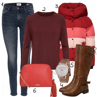 Ležérní outfity s Červená Zimní bota/Kozačka po Kolena/Chelsea Boty/Kožená Kozačka nad Koleno/Klasická kozačka Mustang "Wow"