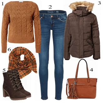 Outfit s Červená Kardigan CODELLO "Skvělý podzimní styl"