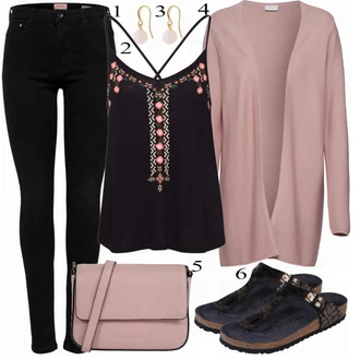 Outfit s Černá Sandály Birkenstock "Letní Outfit"